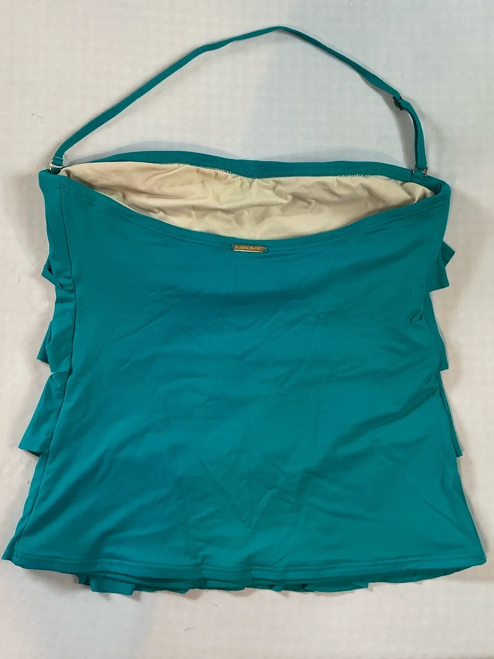 Michael Kors Teal Ruffled Multi Tier Swim Tankini Top Size Medium